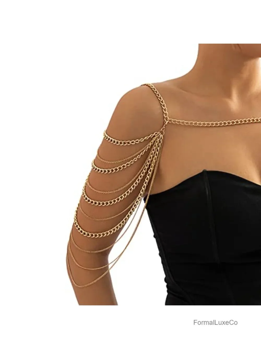 Punk Multi-Layered Body Chain Shoulder Necklace Back Chain Summer Beach Jewelry
